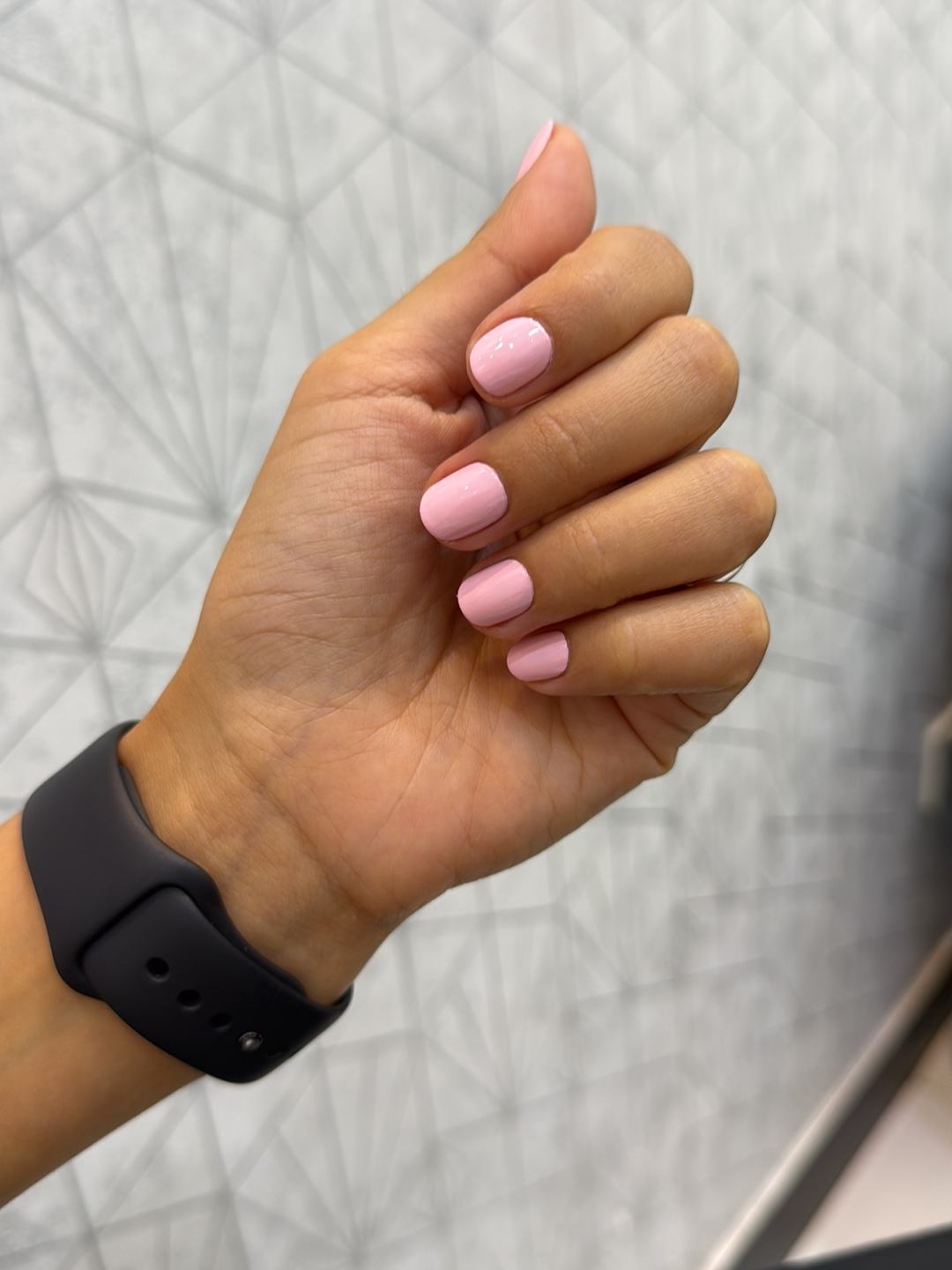 Pale pink gelish manicure