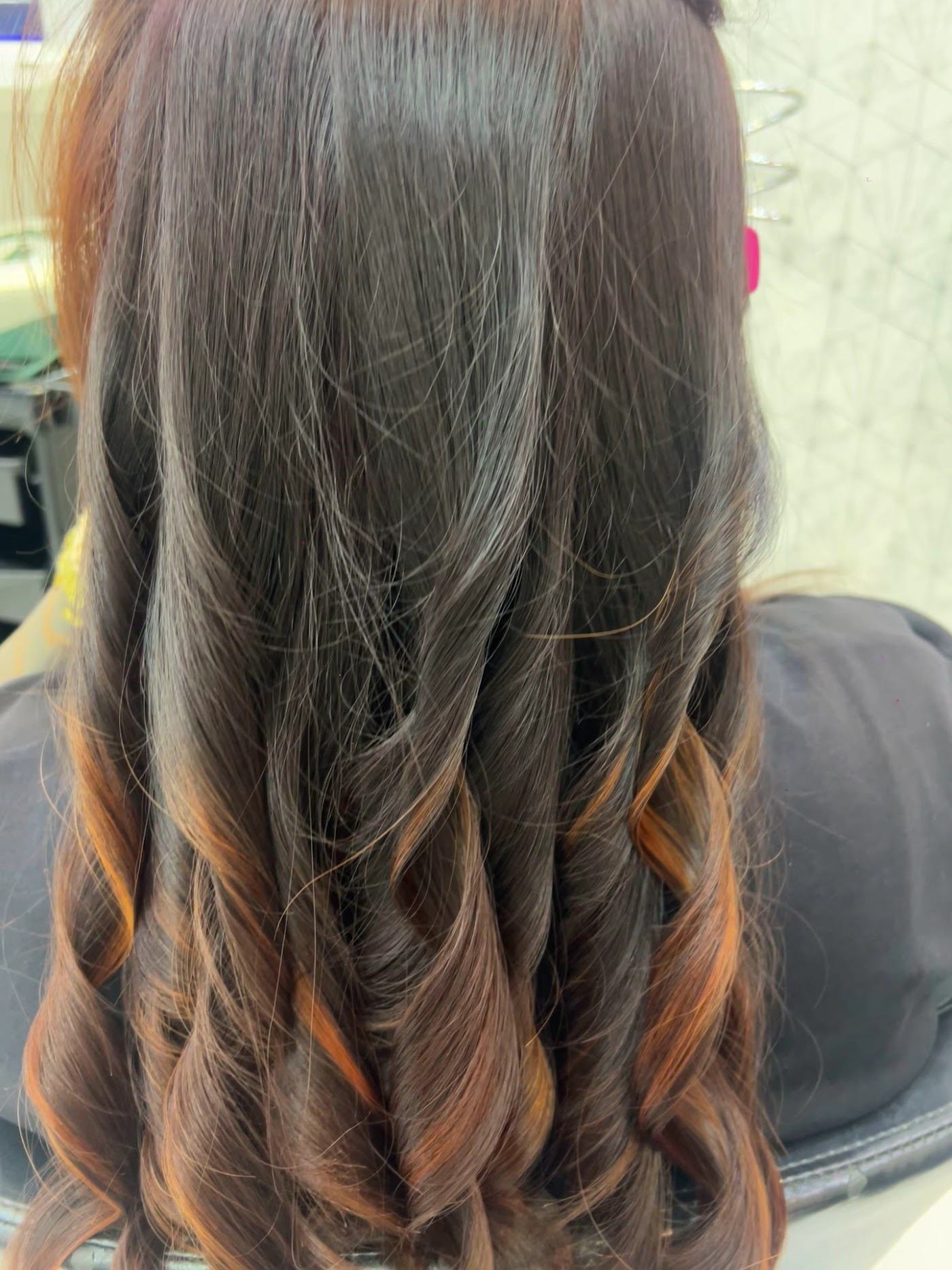 Copper ombre curls
